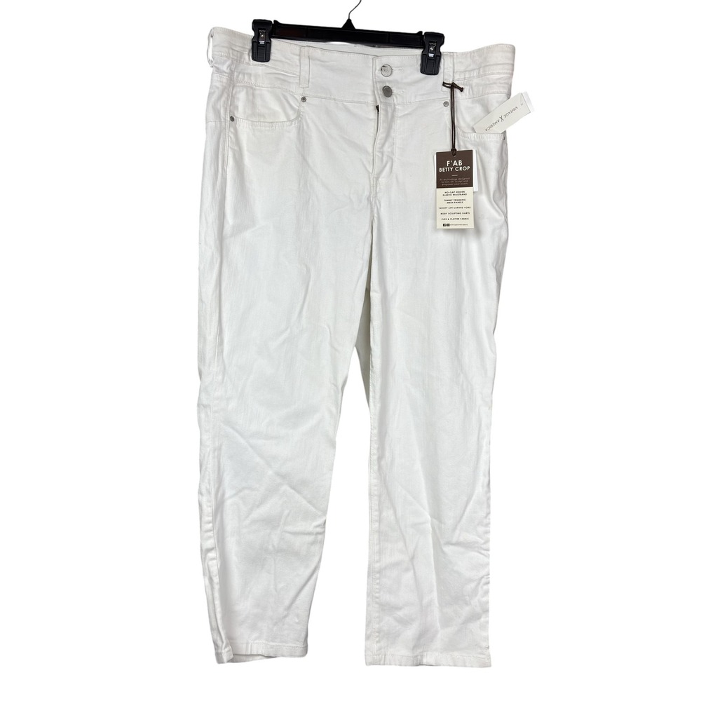 Vintage America Jeans Womens 16/33 White Betty Crop Sculpt Lift Stretch Denim